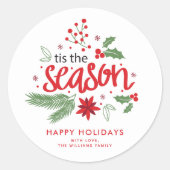 Sticker Rond "Tis The Season" Vacances sur mesure (Devant)