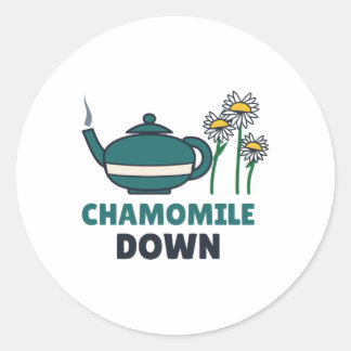Sticker Rond Tisane drôle de camomille pour les amis stressés