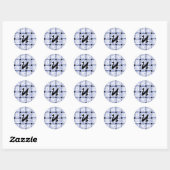 Sticker Rond Tissage bleu initial (Feuille)