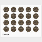 Sticker Rond tissage de panier sombre (Feuille)
