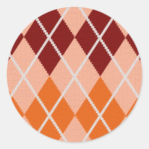 Sticker Rond Tissu à motifs de losanges réaliste