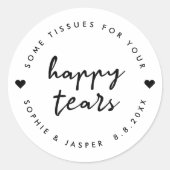 Sticker Rond Tissus pour tes jolies larmes | Faveur de mariage (Devant)