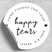 Sticker Rond Tissus pour tes jolies larmes | Faveur de mariage