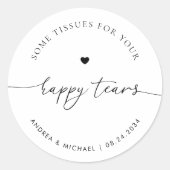 Sticker Rond Tissus Pour Vos Joyeuses Larmes Coeur Mariage Mode (Devant)