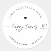 Sticker Rond Tissus Pour Vos Joyeuses Larmes Mariage Script Coe (Devant)