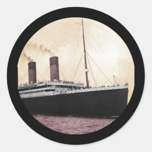 Sticker Rond Titanic en mer