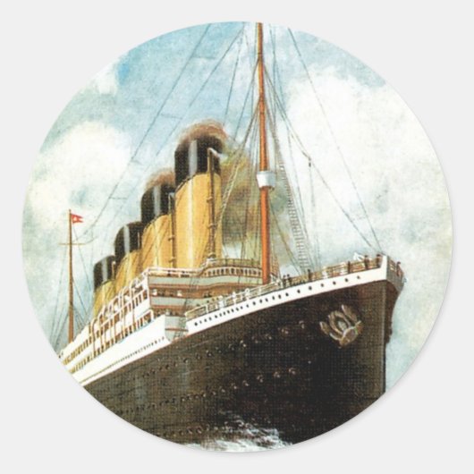 Sticker Rond Titanic S.S. en mer (Devant)