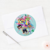Sticker Rond Titans Ados, allez ! | Retro 90's Group Collage (Enveloppe)