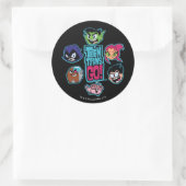 Sticker Rond Titans Ados, allez ! | Titans Motif en chef (Sac)