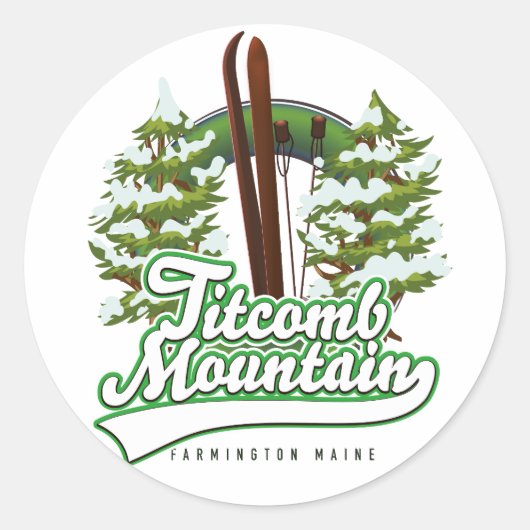 Sticker Rond Titcomb Mountain Farmington Maine Ski (Devant)