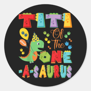 Sticker Rond Titi Du Dinosaure Dinosaure Dinosaure Pour Un Saur