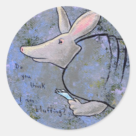 Sticker Rond Titre : Card Shark - est-ce que le poker armadillo (Devant)