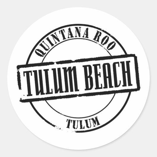 Sticker Rond Titre de la plage de Tulum (Devant)