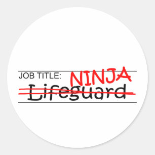 Sticker Rond Titre de l'emploi Ninja - Lifeguard