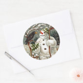 Sticker Rond titre : M. Snowman et M. Crow (Enveloppe)