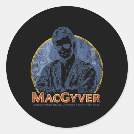 Sticker Rond Titre Macgyver (Devant)