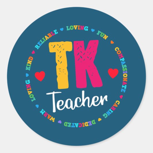 Sticker Rond TK Jour de maternelle transitoire Retour à (Devant)