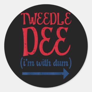Sticker Rond Tle Dee Avec Dum Costume Assorti Halloween Femmes