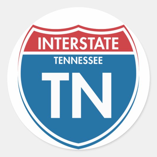 Sticker Rond TN du Tennessee inter-États (Devant)
