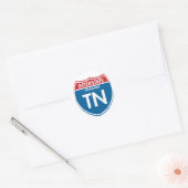 Sticker Rond TN du Tennessee inter-États (Enveloppe)