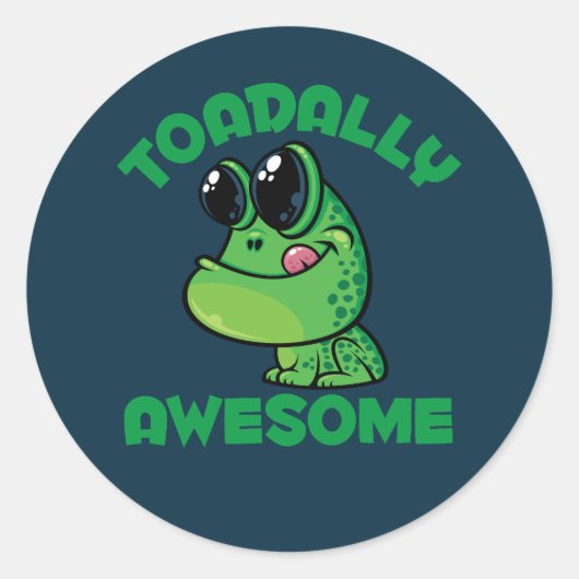Sticker Rond Toad de Cartoon Joyeux (Devant)
