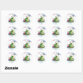Sticker Rond Toad Whimsical, Fleurs et Papillons (Feuille)