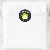 Sticker Rond Toad Ya Funny Frog Pun Dark BG (Sac)