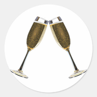 Sticker Rond Toast au Champagne