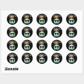 Sticker Rond Toasterly Hot Fundy Toaster Pun Dark BG (Feuille)