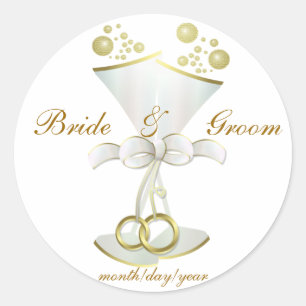 Sticker Rond Toasts Champagne