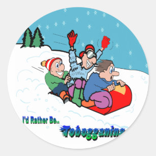 Sticker Rond Tobogganing