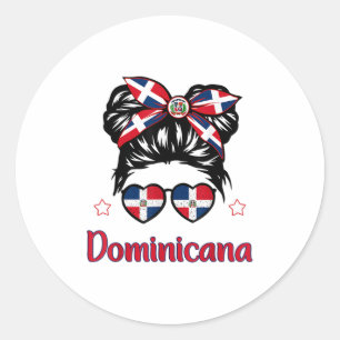 Sticker Rond Toddler Girl République Dominicaine Chemise Drapea