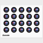 Sticker Rond Toddler White Cuban La Cubanita Cuba Flag Hispanic (Feuille)