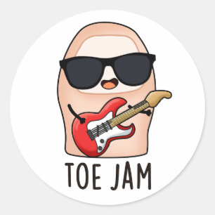 Sticker Rond Toe Jam Funny Big Toe Music Pun