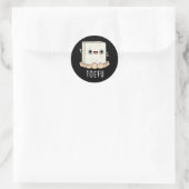 Sticker Rond ToeFu Funny Tofu Pun Dark BG (Sac)