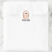 Sticker Rond Toetty Drôle Gros Toe Pun (Sac)