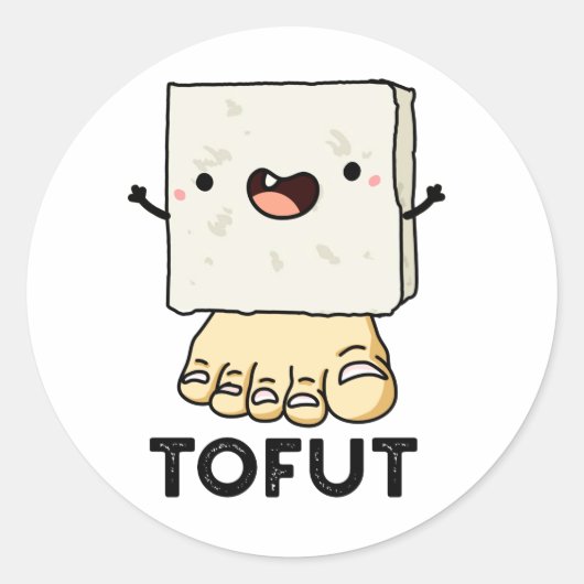 Sticker Rond Tofurny Funny Tofu Pun (Devant)