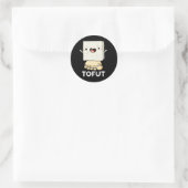 Sticker Rond Tofut Funny Tofu Pun Dark BG (Sac)