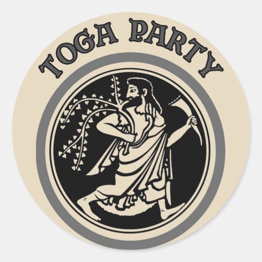 Sticker Rond Toga Party, Roman Man, (Devant)