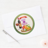 Sticker Rond Together Like Wine Cheese Anniversary (Enveloppe)