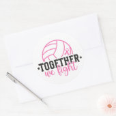Sticker Rond Together We Fight Breast Cancer Pink Ribbon (Enveloppe)