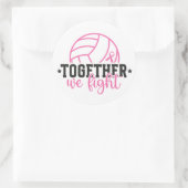 Sticker Rond Together We Fight Breast Cancer Pink Ribbon (Sac)