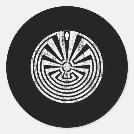 Sticker Rond Tohono O'Odham Dans Le Maze (Devant)