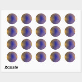 Sticker Rond Toile bleue (Feuille)