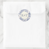 Sticker Rond Toile Bleue et Blanche (Sac)