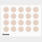 Sticker Rond Toile Burlap Rose Vierge Écriture Rustique (Feuille)
