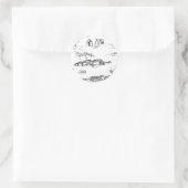 Sticker Rond Toile Chattanooga noir et blanc (Sac)