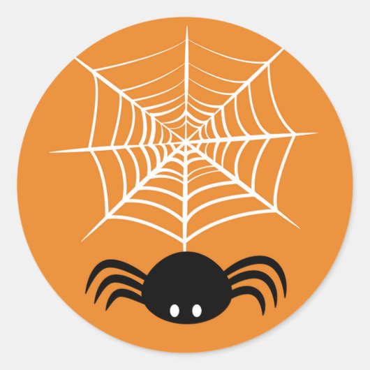 Sticker Rond Toile d'araignée Halloween (Devant)