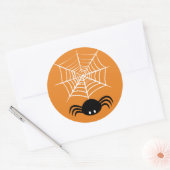 Sticker Rond Toile d'araignée Halloween (Enveloppe)