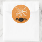 Sticker Rond Toile d'araignée Halloween (Sac)